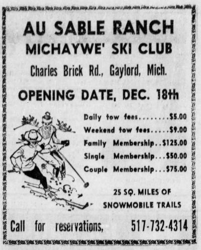 Au Sable Ranch and Ski Resort (Au Sable Ski Ranch) - Vintage Ad